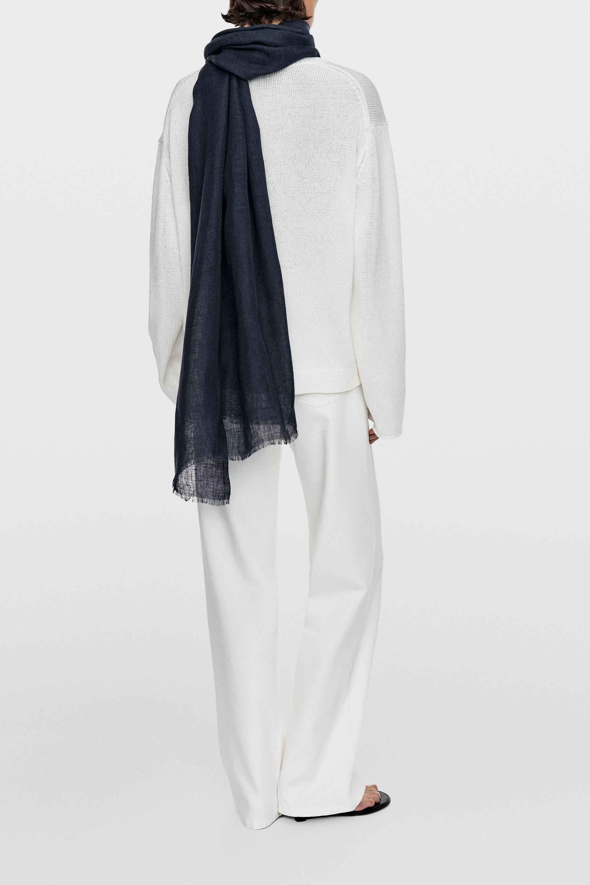 Foulard uni 100 % lin
